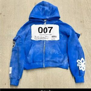 Blue Numbered jacket for men with Unique Patch Design